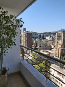 サンティアゴにあるSantiago Skyline Suitesの街の景色を望むバルコニー
