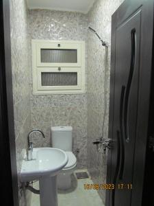 a bathroom with a toilet and a sink at شقة بالجيزة in Cairo