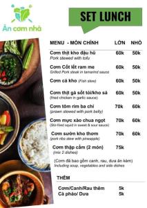 een menu voor een nepalese restaurant met kommen eten bij Senkotel Nha Trang Managed by NEST Group in Nha Trang