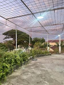 a large greenhouse with a roof with plants at Telu Telu Solo in Solo