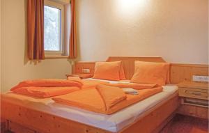 カップルにあるBeautiful Apartment In Kappl With 2 Bedrooms And Wifiのベッドルーム1室(オレンジのシーツが敷かれたベッド2台、窓付)