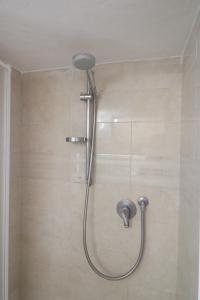 a shower with a shower head in a bathroom at the house outside the walls in Siena +19 photos