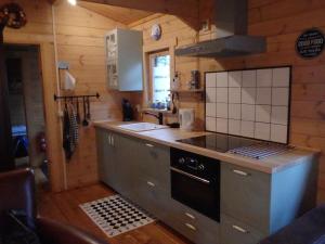 a kitchen with a sink and a stove top oven at Huis H8 in Epe