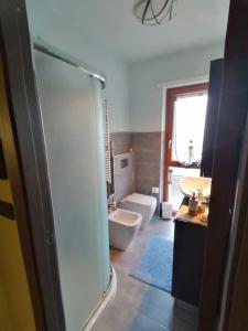 a bathroom with a toilet and a sink at Domus Baltea - All. Turist. VDA Charvensod n. 0012 in Aosta