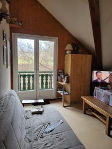 TV a/nebo společenská místnost v ubytování Duplex Métabief