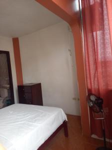 Un pat sau paturi într-o cameră la Hostal Continental