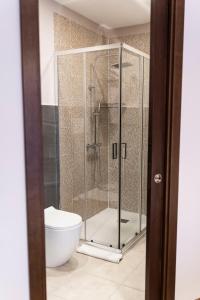 a bathroom with a shower and a toilet at Affittacamere Le Dimore del Riccio in Foggia