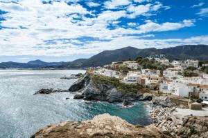 a view of a town on the shore of the ocean at Santa Parascheva Can Pau in Llança
