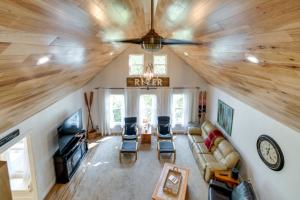 an overhead view of a living room with a ceiling fan at Waterfront Home Allegheny River Access, Dock Slip in Ford City