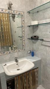 bagno con lavandino e specchio di CASA GEMELLI GEMELLI a Roma