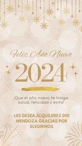 a christmas party invitation with gold numbers and stars at Mendoza Alquileres D10 in Ciudad Lujan de Cuyo