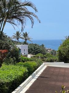 a pathway leading to a house with the ocean in the background at Santorini - Kallisti 25, Ballito Family only in Ballito