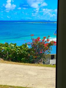 una ventana con vistas al océano en Suite Résidence Mont Vernon, en Orient Bay French St Martin