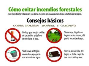 een poster met de gevaren van corgis manden bij Hostel,Dormis y Camping Costa Bolsón in El Bolsón