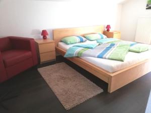 Posteľ alebo postele v izbe v ubytovaní Ferienhaus Deller