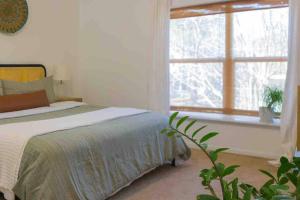 a bedroom with a bed and a window and a plant at Home Away from Home in Spring in Spring