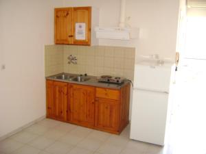 Kuchyň nebo kuchyňský kout v ubytování Hotel Kallithea