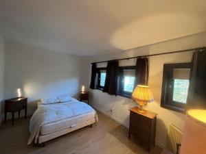 1 dormitorio con 1 cama y 2 ventanas en Appartement Villard-de-Lans, 2 pièces, 6 personnes - FR-1-761-34 en Villard-de-Lans