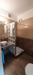 La salle de bains est pourvue d'un lavabo et de toilettes. dans l'établissement Departamento Buenos Aires Querido, à Buenos Aires