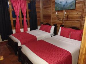 Un pat sau paturi într-o cameră la Salento wooden House. Mágica house in salento