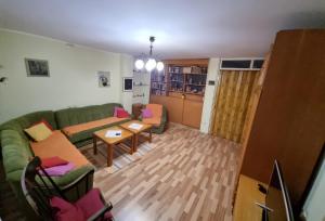 sala de estar con sofá y mesa en Apartman 13 en Petrovaradin