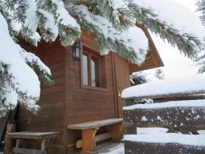 a cabin in the woods with snow on the trees at ALMNEST - LACHTAL in Lachtal