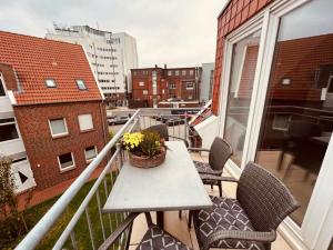 Μπαλκόνι ή βεράντα στο Ferienwohnung Hafenblick - Wunderbare Erholung am Hafen