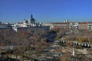 a view of a city with trees and buildings at Suite-Estudio en el Centro Colon in Madrid