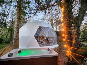dom igloo z basenem w lesie w obiekcie Dôme magnifique avec spa 