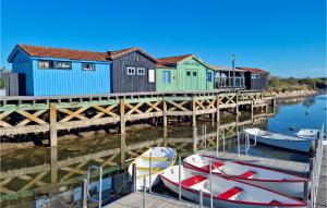 eine Gruppe von Booten wird an einem Dock angedockt in der Unterkunft Amazing Apartment In Royan With Kitchen in Royan