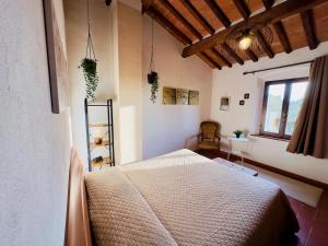 1 dormitorio con 1 cama grande en una habitación en Casina del Fabbro, en Montescudaio