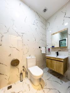 ein Bad mit einem WC und einem Waschbecken in der Unterkunft Mia Mia Suites in Istanbul