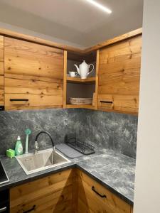 Kuchyň nebo kuchyňský kout v ubytování Pension und Apartment Edelweiß + 37 fotografií