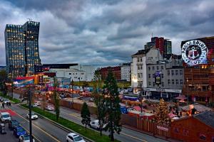 Nespecifikovaný výhled na destinaci Hamburk nebo výhled na město při pohledu z hotelu