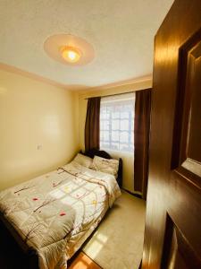 Schlafzimmer mit einem Bett und einem Fenster in der Unterkunft Safari Stays Staycation Homes in Ngong