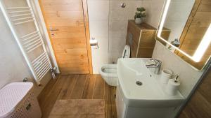 a bathroom with a white sink and a toilet at GreenMont Jahorina in Jahorina