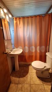 Phòng tắm tại Cabaña en Lican ray