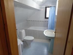 ein weißes Bad mit einem WC und einem Waschbecken in der Unterkunft Divčilend-Mesko vajat in Divčibare