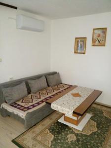a living room with a couch and a coffee table at Stan na dan Apartman Kozarac in Kozarac