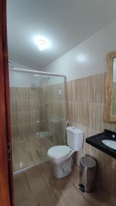Koupelna v ubytování Pousada Vale da Neblina