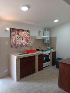 Η κουζίνα ή μικρή κουζίνα στο Mirador del lago apart - Adults only