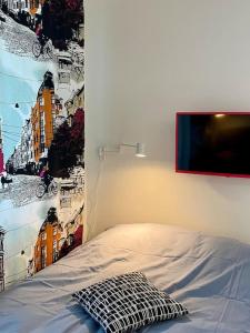 Postel nebo postele na pokoji v ubytování AuroraSky PineView, M, luonto, wifi, pysäköinti