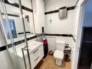 a bathroom with a toilet and a sink at L'appart d'Avignon in Avignon