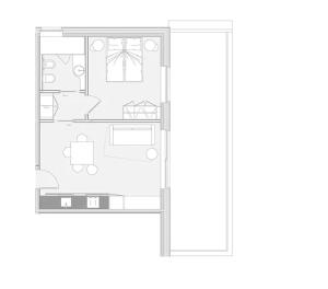 un plan d'étage d'une maison dans l'établissement Chalet Larix Andalo Deluxe Apartments, à Andalo
