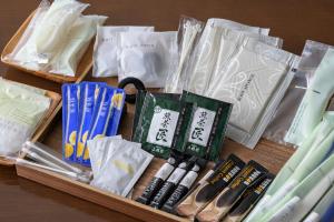 a tray filled with differentiatesiatesiatesiatesiatesktop at Kotoni Green Hotel in Sapporo