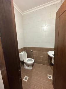 a bathroom with a toilet and a sink at Furnished Studio for rent in Irbid