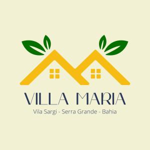 een logo voor een villa jachthaven met twee huizen bij Villa Maria in Uruçuca