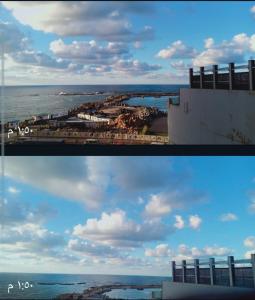 duas imagens do mesmo céu e do oceano em شقه عالبحر بجوار هيلتون عاءلات فقط em Alexandria