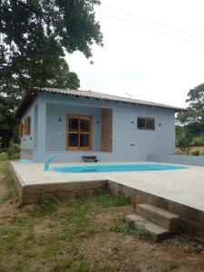 Bygningen som feriehuset ligger i