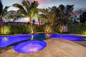 een blauw zwembad met palmbomen op de achtergrond bij All Oar Nothing - 171 in Sarasota